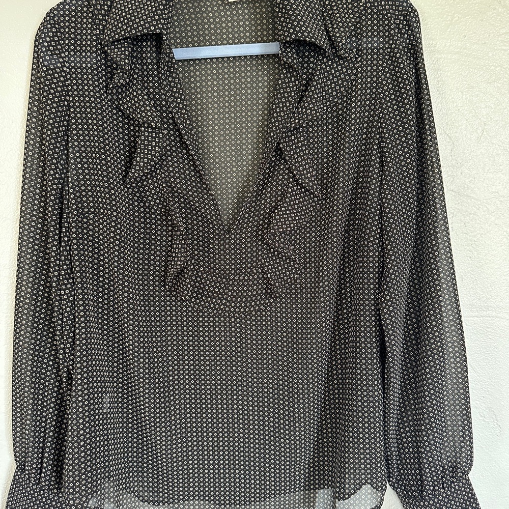 Elegant Black Patterned Women's Top